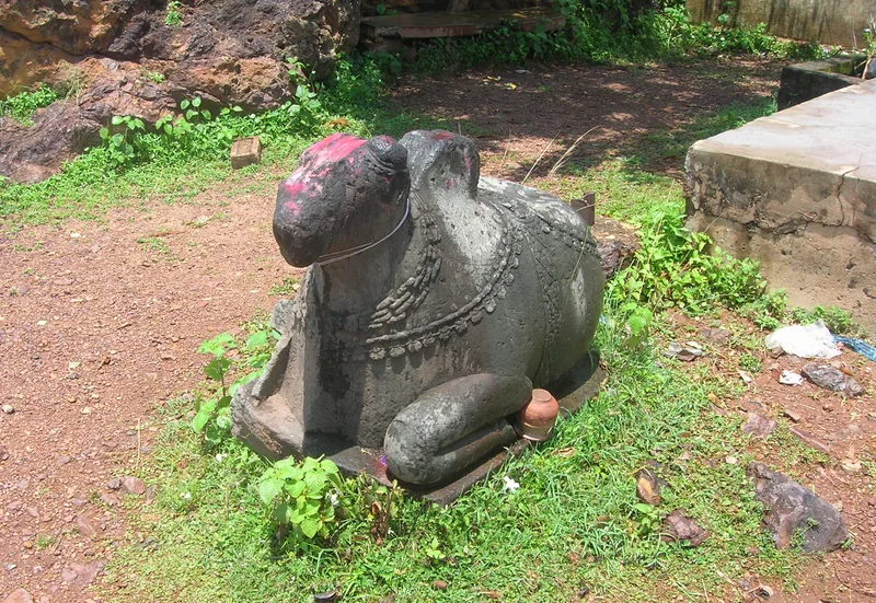 A temple site now represented only by a mound with an image of Nandi on it — photograph 2