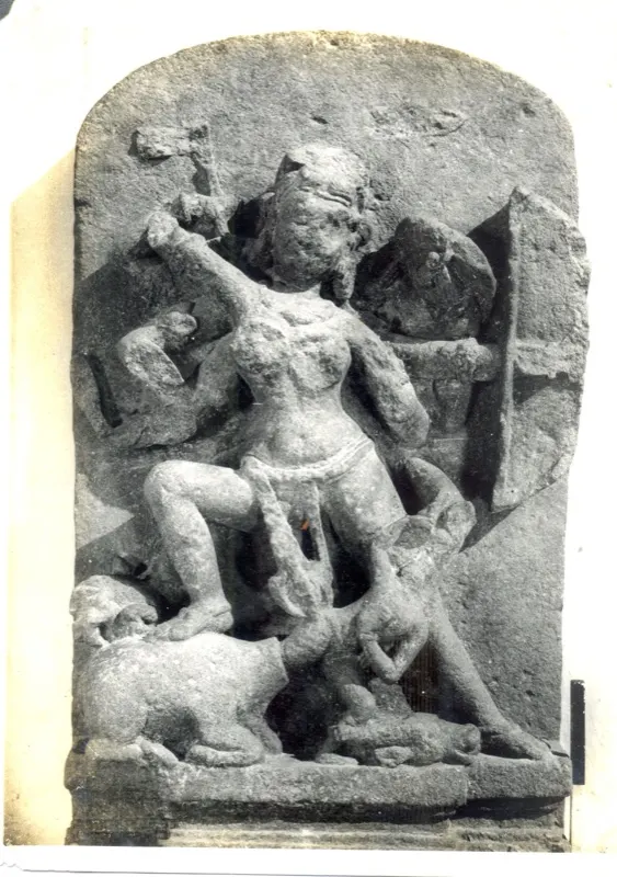 An image of Durga slaying Mohisasura under a tree — photograph 2